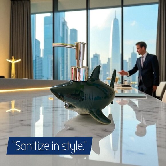 Shark Soap Dispenser for Cute Bathroom Decor - Kids soap Dispenser Gift for Shar - Picture 4 of 7